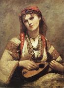 Corot Camille Christine Nilson or Bohemia with Mandolin china oil painting artist